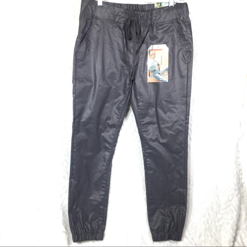 VIP jeans pewter silver jogger elastic waist pants